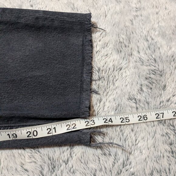 Agolde 90's Mid Rise Jeans Straight Leg Crop Cropped Black Gray Size 28 - Picture 6 of 7